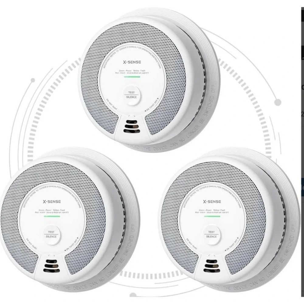 X-SENSE SC06-W Wireless Interlinked Smoke & Carbon Monoxide Detector 3-Pack